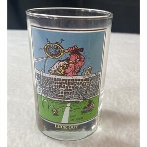 Arby's Collector's Series Gary Patterson Luck Out 1982 Glass Tennis Vintage 12oz